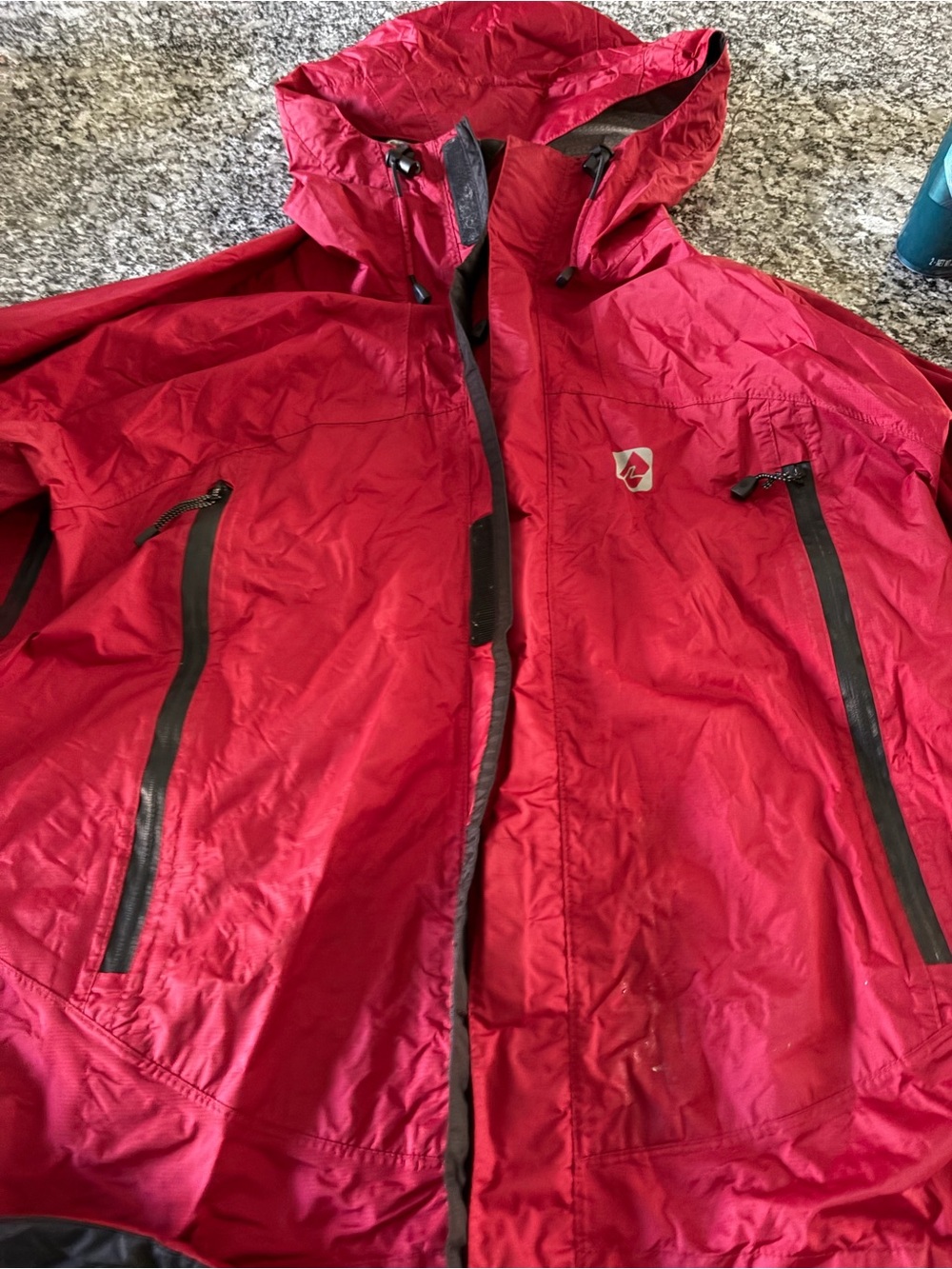 Red Men's Waterproof Hooded Raincoat